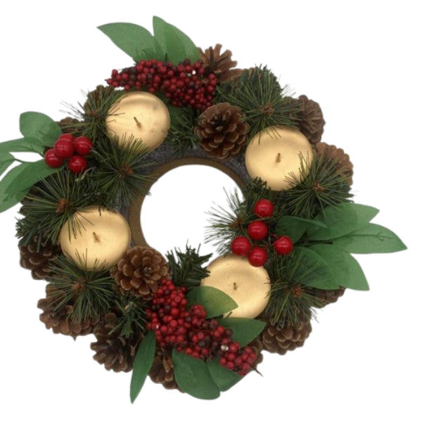 449510 - Christmas Berry Pillar Candle Holder 12inch