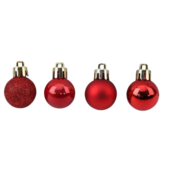 449985RED- Christmas Bauble Red 12pc