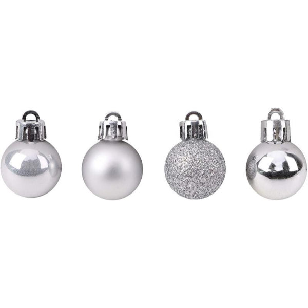 45011SILVER - Christmas Bauble Silver 16 Pack