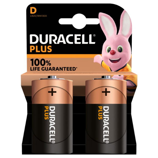 S18714 - DURACELL PLUS POWER BATTERIES 2 PACK - D