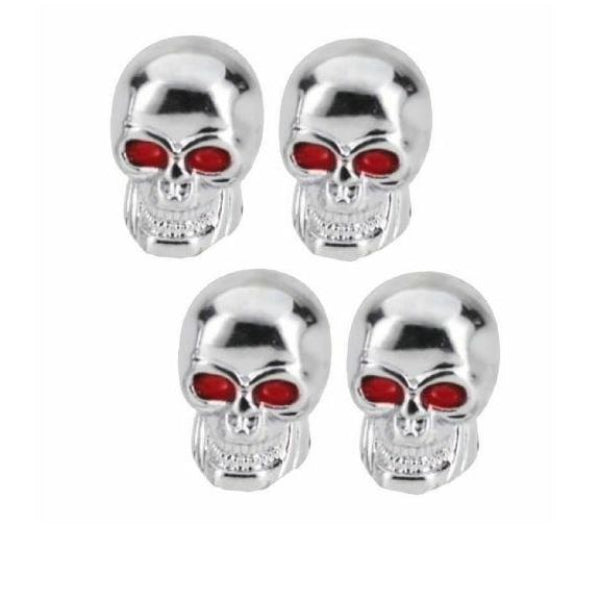 AR28518 - All Ride Valve Cap Set 4pc Skull Silver