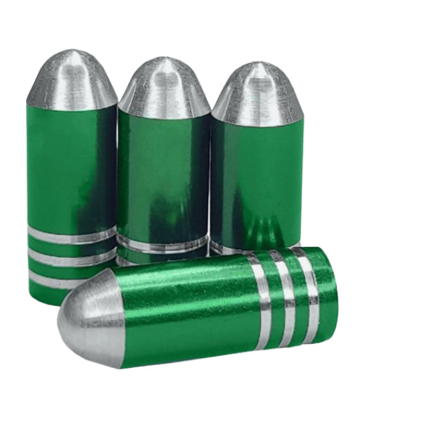 AR28766 - All Ride Valve Cap Set 4pc 'Bullet' Green