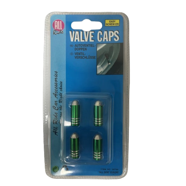 AR28766 - All Ride Valve Cap Set 4pc 'Bullet' Green