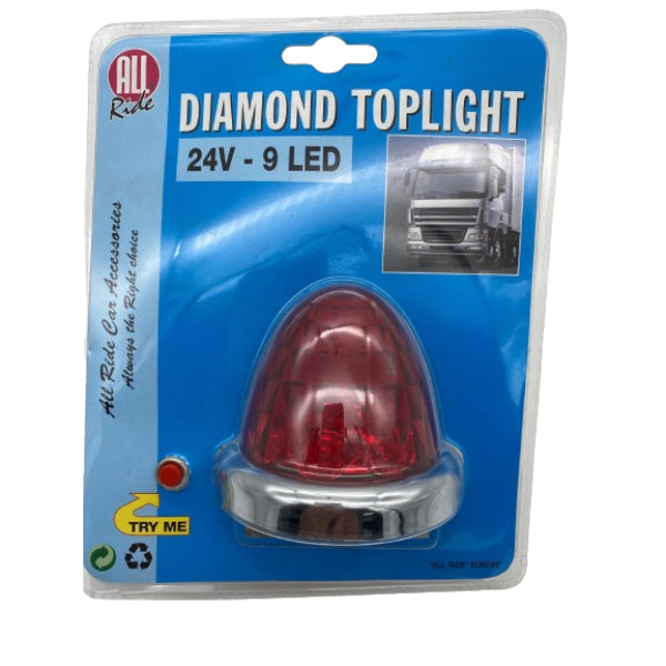 AR36106 - All Ride Nightlight Diamond 9 Led 24v Red