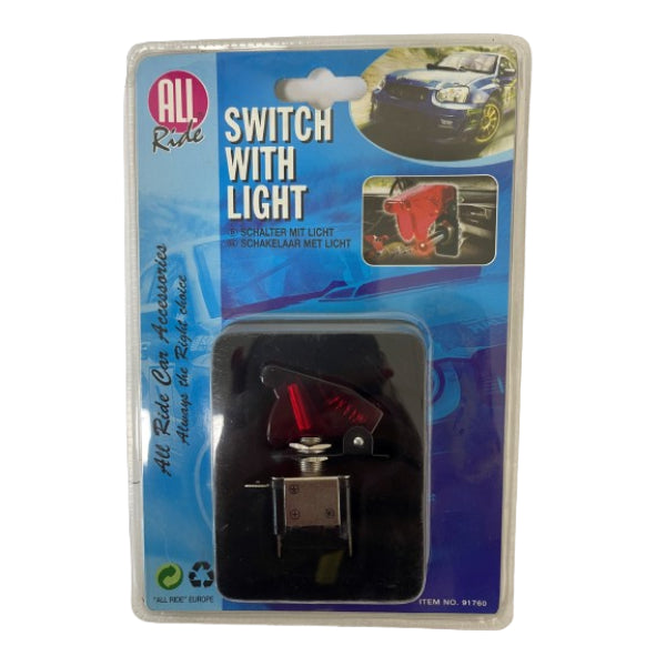 AR91760 - All Ride Flick Switch 12v With Light Red