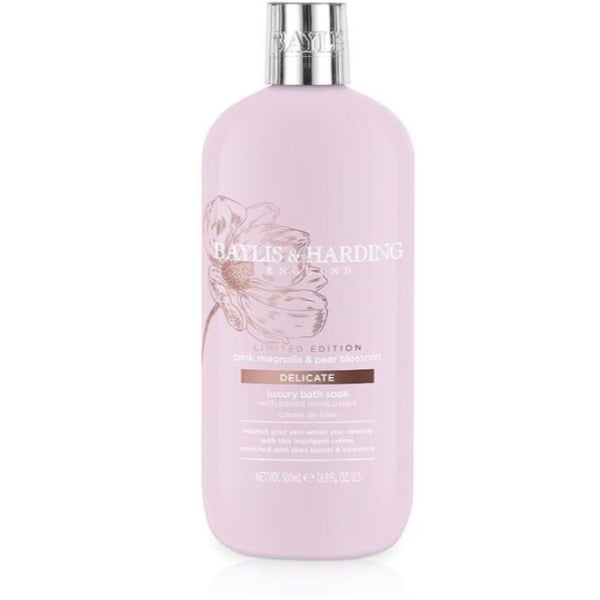 BMMBSPM - Baylis & Harding Pink Magnolia & Pear Blossom 500ml Moisturising Bath Soak