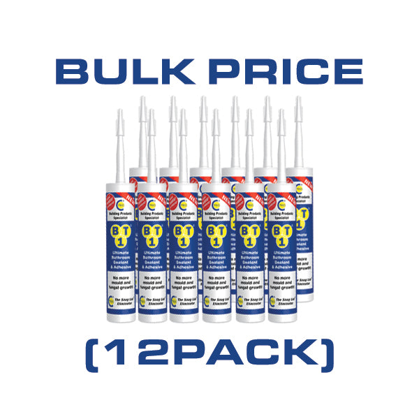 BT1 TRIBRID® Technology Ultimate Bathroom Adhesive & Sealant White 290ml (12 PACK) 535101