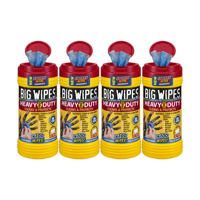 4 x Big Wipes Heavy Duty Pro+ Wipes Tub of 100 - 2420