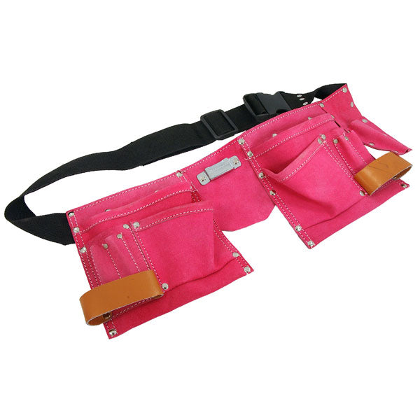 CT0210 - 9 Pocket Pink Leather Tool Belt