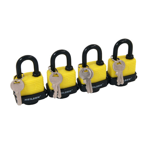 CT0274 - 4pc Water Resistant Padlock Set