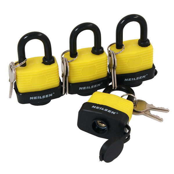 CT0274 - 4pc Water Resistant Padlock Set