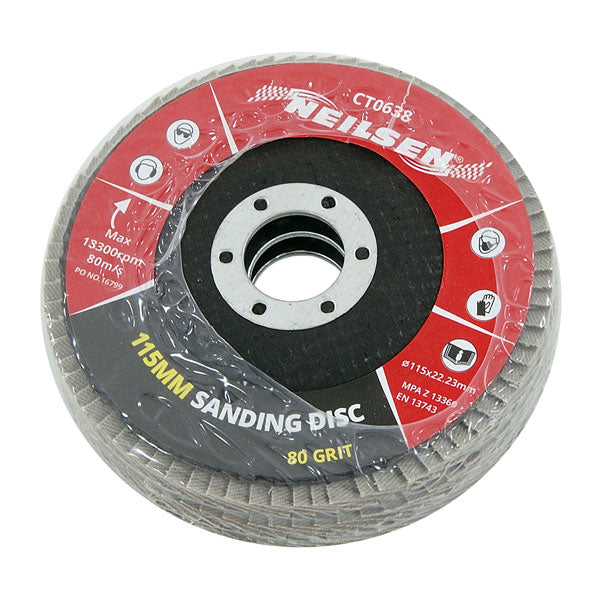 CT0638 - 3pc 4.5in Flap Disc Set - 80 Grit