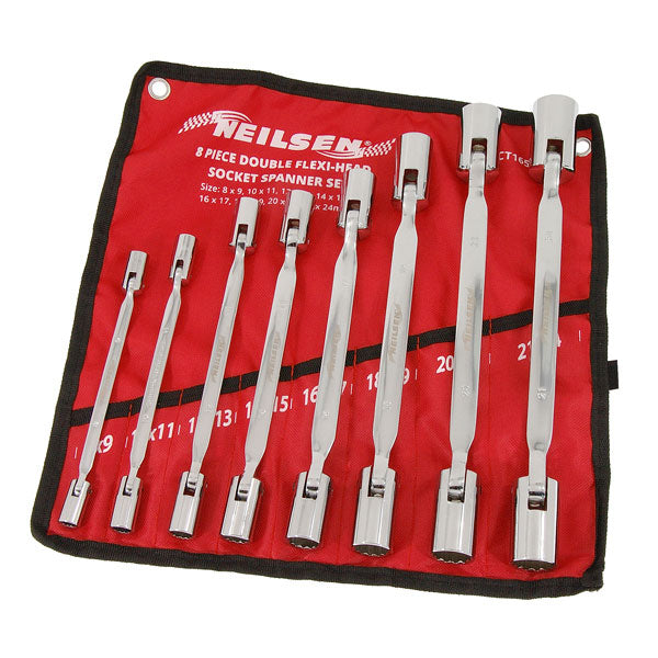 CT1657 - 8pc Double Flexi-Head socket Spanner Set