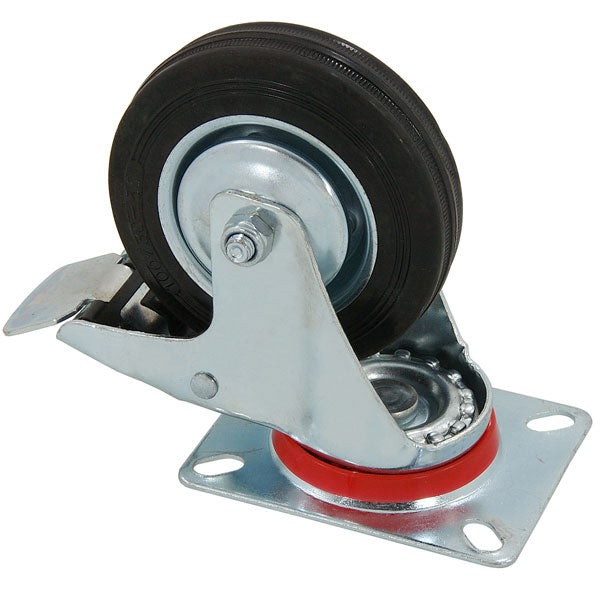 CT1847 - Castor Wheel 100mm Flattened Universal With Brake