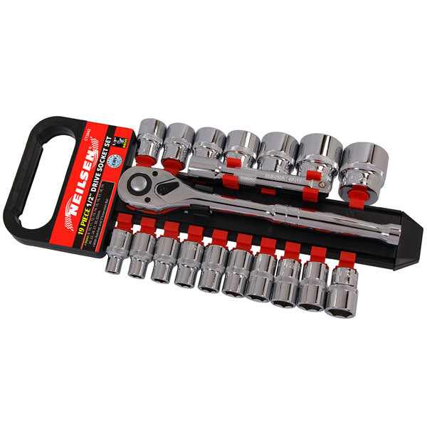 CT2842 - 19pc 1/2in DR Socket Set with Ratchet