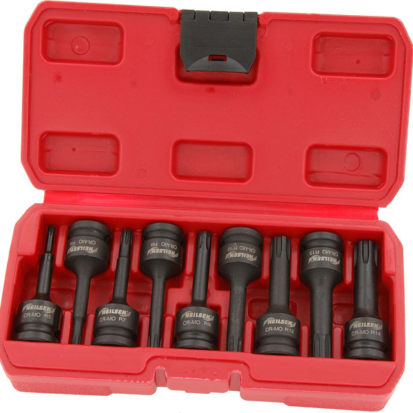 CT3530 - 9pc 1/2in DR Impact Ribe Bit Set