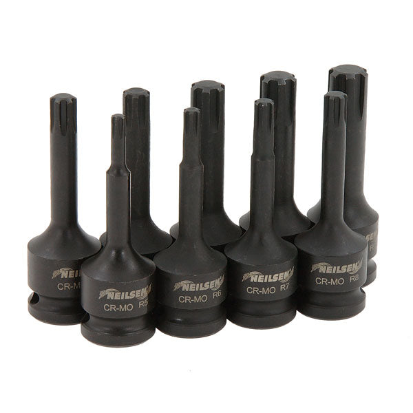 CT3530 - 9pc 1/2in DR Impact Ribe Bit Set