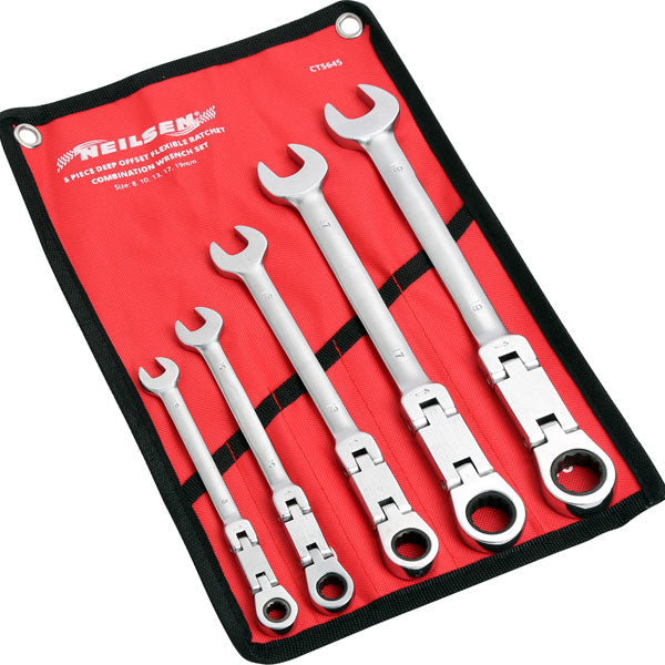 CT5645 - 5pc Swivel-Head Ratchet Spanner Set