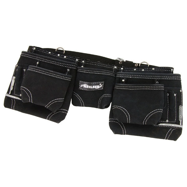 CT5941 - Leather Tool Belt Double Colour 12 PKT All Black