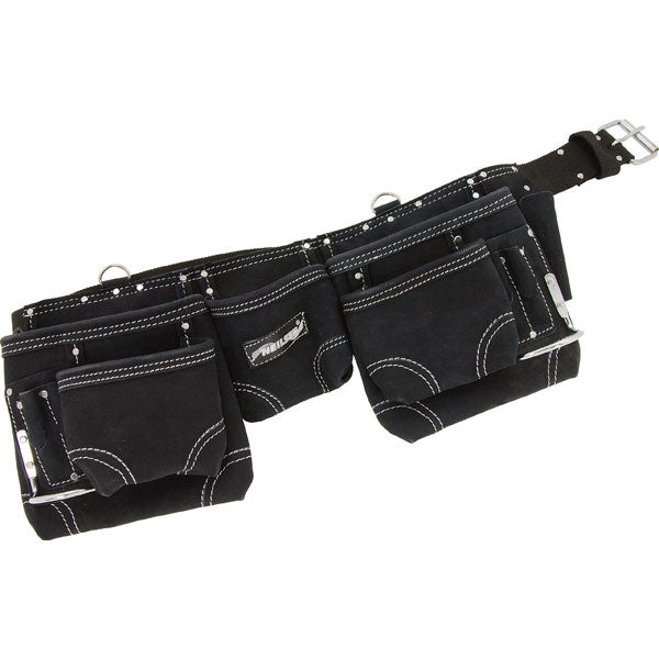 CT5941 - Leather Tool Belt Double Colour 12 PKT All Black