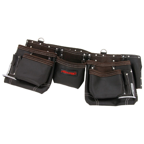 CT5942 - Leather Tool Belt Double Colour 12 PKT Oil Tan