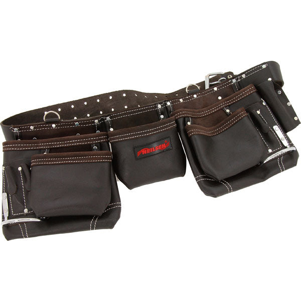 CT5942 - Leather Tool Belt Double Colour 12 PKT Oil Tan