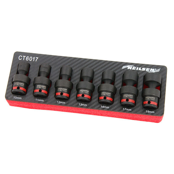 CT6017 - 7pc Universal Swivel Impact Socket Set 3/8inch Dr