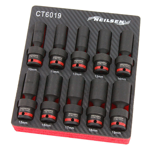 CT6019 - 10pc Universal Swivel Deep Impact Socket Set 3/8inch Drive