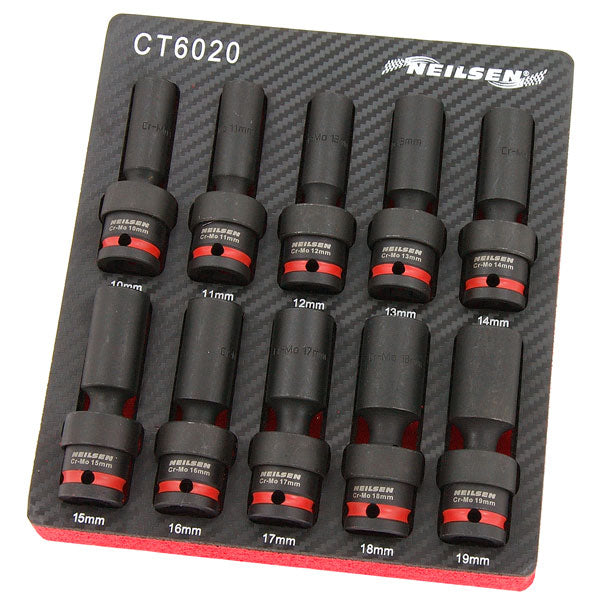 CT6020 - 10pc Universal Swivel Deep Impact Socket Set 1/2inch Drive