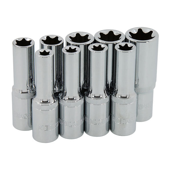 CT6037 - 9pc Deep Star Socket Set 1/2inch Dr E10-E24