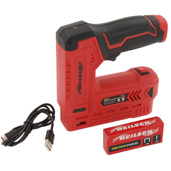 CT6147 - 2 IN 1 Cordless Power Staple Gun with 1000pc Staples