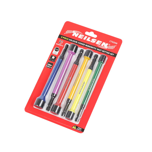 CT6599 - Magnetic Nut Setter Set 6 Piece Colour Coded