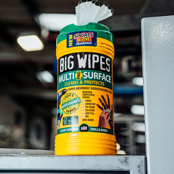 4 x Big Wipes Multi-Surface Pro+ Bio Cleaning Wipes Tub of 80 - 2440