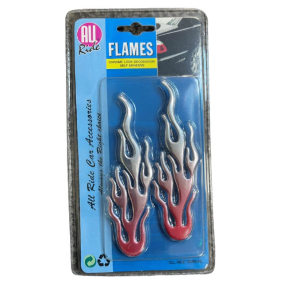 AR08921 - All Ride Sticker Kit Flame Small Chrome And Red