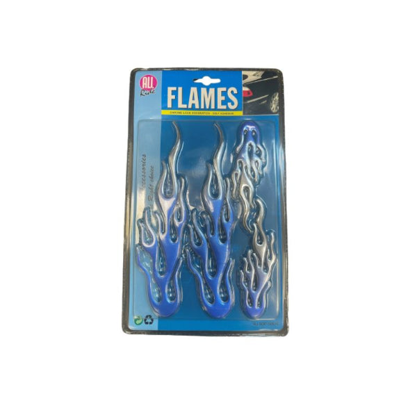 AR08922 - All Ride Sticker Kit Flame large Chrome And Blue