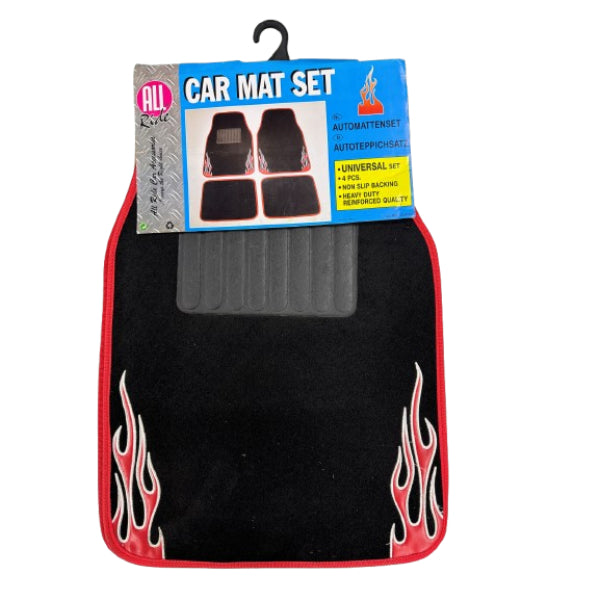 AR28791 - All Ride Car Mat Set 4pc Flame Red