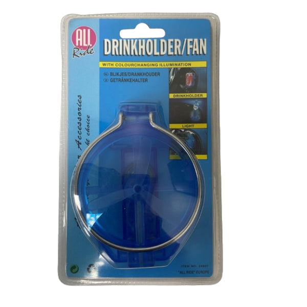 AR28807 - All Ride Drink (Can) Holder 'With Fan And Light' 12v Blue